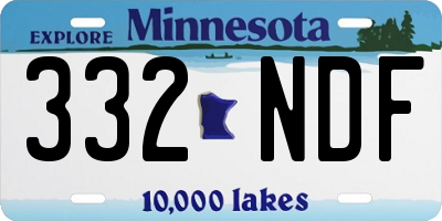 MN license plate 332NDF