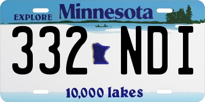 MN license plate 332NDI