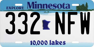 MN license plate 332NFW