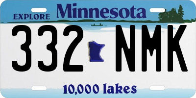 MN license plate 332NMK