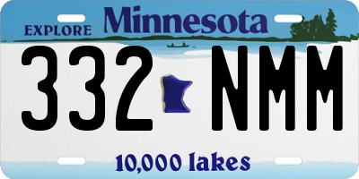 MN license plate 332NMM