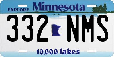 MN license plate 332NMS