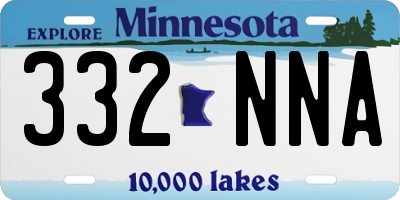 MN license plate 332NNA