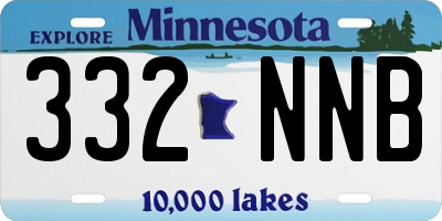 MN license plate 332NNB