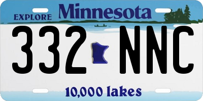 MN license plate 332NNC