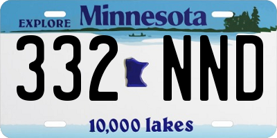 MN license plate 332NND