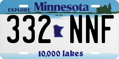 MN license plate 332NNF