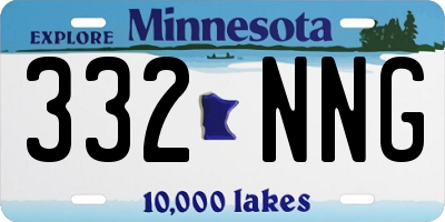 MN license plate 332NNG
