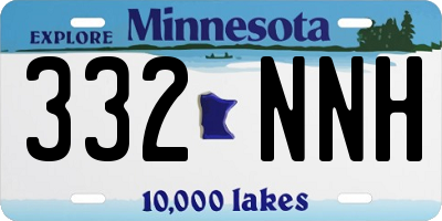 MN license plate 332NNH