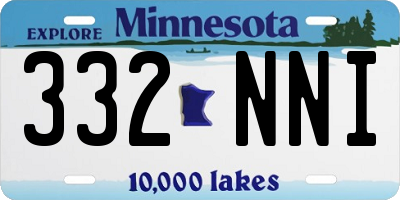 MN license plate 332NNI
