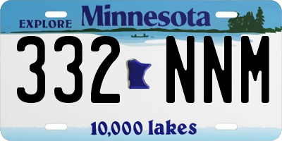 MN license plate 332NNM