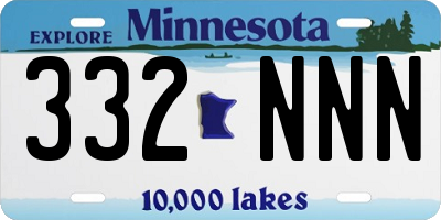 MN license plate 332NNN