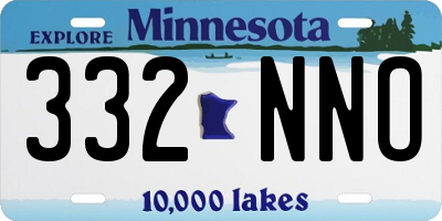 MN license plate 332NNO