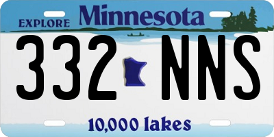 MN license plate 332NNS