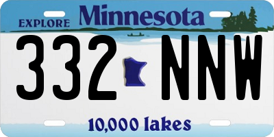 MN license plate 332NNW
