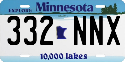 MN license plate 332NNX