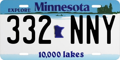 MN license plate 332NNY