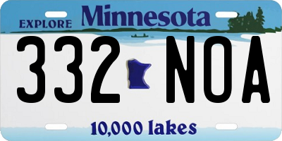 MN license plate 332NOA