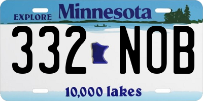 MN license plate 332NOB
