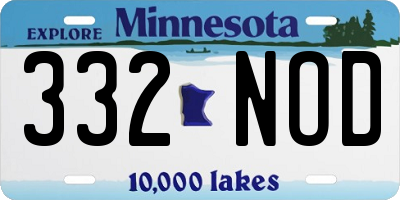 MN license plate 332NOD