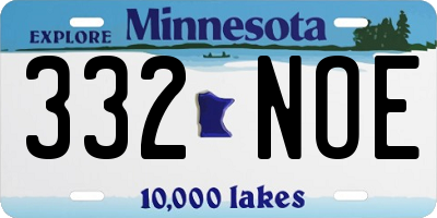 MN license plate 332NOE
