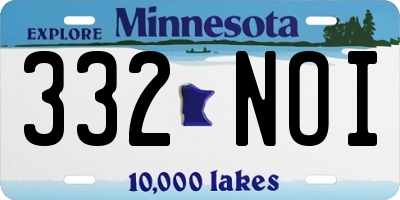 MN license plate 332NOI