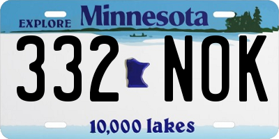 MN license plate 332NOK