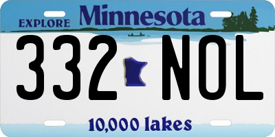 MN license plate 332NOL