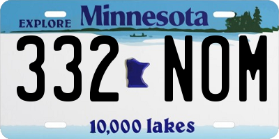 MN license plate 332NOM