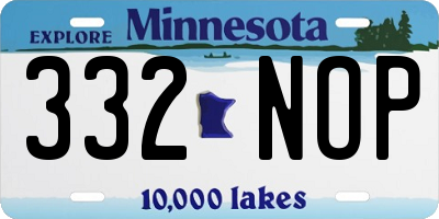 MN license plate 332NOP