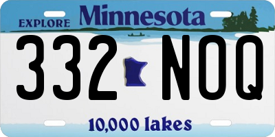 MN license plate 332NOQ