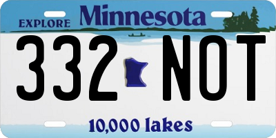 MN license plate 332NOT