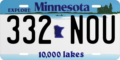 MN license plate 332NOU