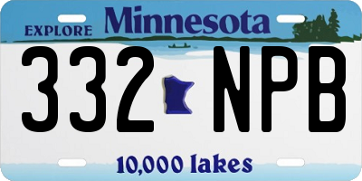 MN license plate 332NPB