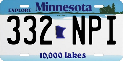 MN license plate 332NPI