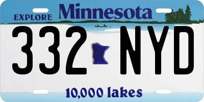 MN license plate 332NYD