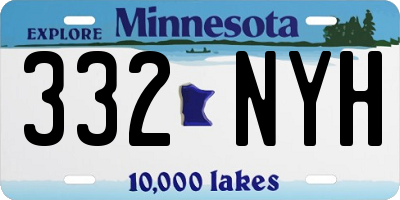 MN license plate 332NYH