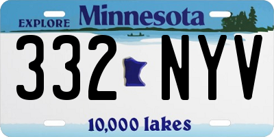 MN license plate 332NYV