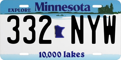 MN license plate 332NYW