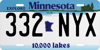 MN license plate 332NYX