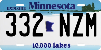 MN license plate 332NZM