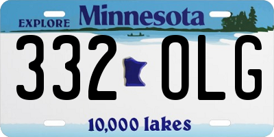 MN license plate 332OLG