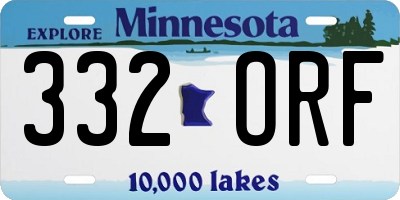 MN license plate 332ORF