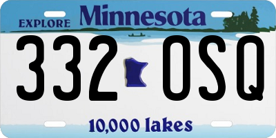 MN license plate 332OSQ