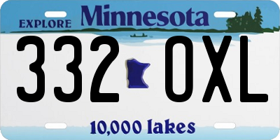 MN license plate 332OXL