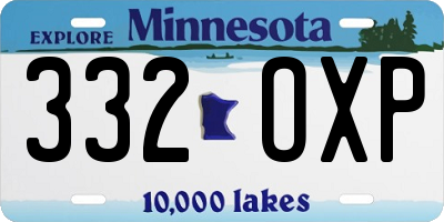 MN license plate 332OXP
