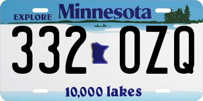 MN license plate 332OZQ