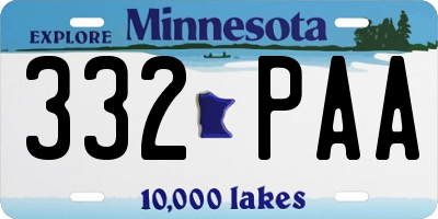 MN license plate 332PAA