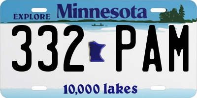 MN license plate 332PAM