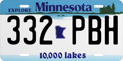 MN license plate 332PBH